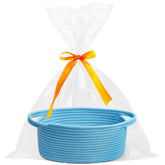 Pro Goleem small woven basket with gift bag in blue for ready-to-gift presentation.