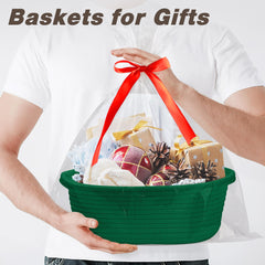Pro Goleem small woven basket with gift bag and ribbon shows ready-to-gift packaging.
