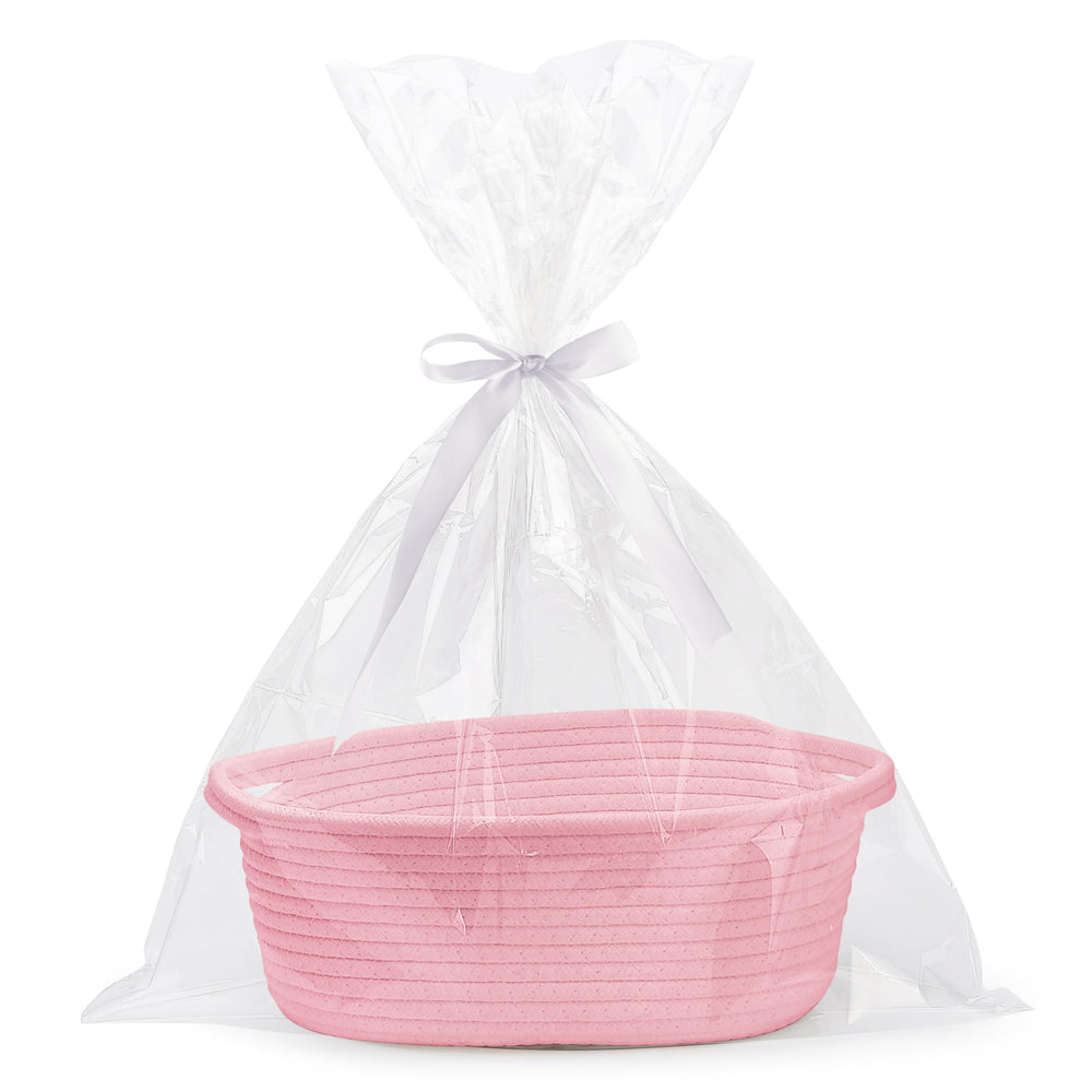 Pro Goleem small woven basket with gift bag and ribbon ideal for ready-made gift presentations