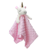 Pro Goleem Unicorn Lovey face close-up aids comforting sleep and reassuring baby.