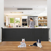 PRObebi retractable gate extended to 110 inches wide, ideal for stairs and doorways.