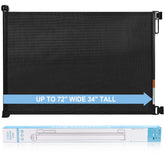 PRObebi retractable gate mesh extended showing wide doorway access and safety.