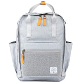 Product of the North Elkin backpack front view highlights durable vegan zipper pulls for easy access.