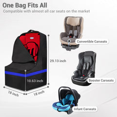 ProFaster blue bag shows backpack straps for hands-free airport mobility with car seats