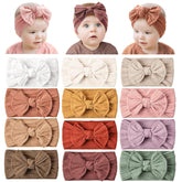 Prohouse 12-pack baby nylon headbands pink set, soft and gentle for daily wear.