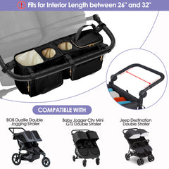 Prokva stroller organizer cup-holder close-up for easy access to drinks