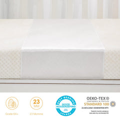 PROMEED 23 Momme Silk Crib Slip in a sleeping baby scene promoting gentle sleep