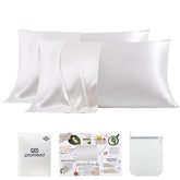 PROMEED 23 Momme silk pillowcase 2-pack white, ultra-soft silk for cooling comfort