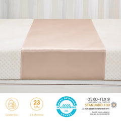 PROMEED baby silk sleeve texture closeup emphasizes breathable mulberry silk and skin-friendly feel