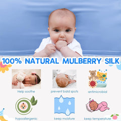 PROMEED silk bassinet sheet with magic-tape installation for secure, easy fitting.
