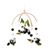 Promise Babe panda mobile on crib shows soothing high-contrast visuals for baby