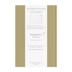 Promptly Journals embossed-linen-cover closeup highlights premium keepsake quality.