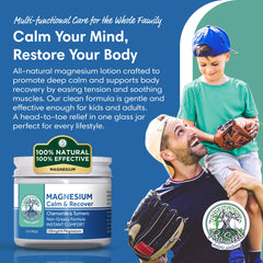 ProSeed Herbal Magnesium Lotion ingredients visual highlighting natural butters and oils.