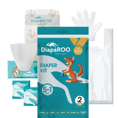 PROSÍM GIFT CO DiapaROO kit open with contents ready for travel diaper change.