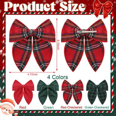 ProSuites green clip Christmas bow contours softly for comfortable all day wear.