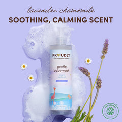 PROUDLY Gentle Baby Wash tear-free lather ideal for newborn bath routines.
