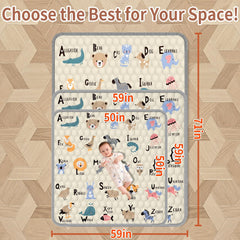 Ptcide baby play mat non-slip bottom keeps crawlers safe on slick floors