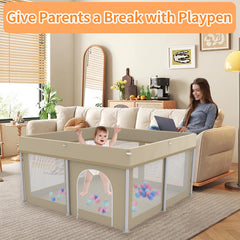 Ptcide foldable playpen safe play area for curious babies