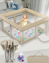 Ptcide foldable playpen setup in three seconds for instant baby playtime