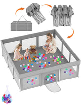 Ptcide foldable playpen setup demonstrates instant use for clutter-free baby playtime.