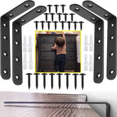 PTKSZGT Furniture Anchors four-pack with black brackets improves dresser stability.