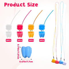 Ptwola Teeth Saver Necklace Pink—a charming tooth holder for memories.