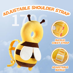 Pucmaoci baby head protector backpack soft velvet fabric feels gentle on delicate skin.