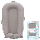 Pucmaoci corduroy cover for DockATot Deluxe gray; soft, skin-friendly surface for baby comfort.