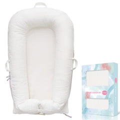 Pucmaoci corduroy cover for Dockatot Deluxe+ close-up fabric feels gentle on baby's skin.