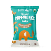 Puffworks Baby Almond Butter Puffs Pack with USDA Organic certification for on the go snacking