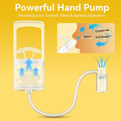 Pumpinose nasal aspirator portable design for quiet on the go nose clearing.