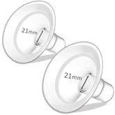 PumpMom-us 21mm soft rim flange comforts with gentle edge and wide opening for natural pumping.