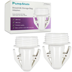 PumpMom-US breastmilk bag adapter clip for Spectra pumps enables direct bag pumping.