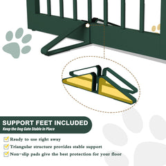 PUPETPO green wooden dog gate stairs showcases safe stair containment.