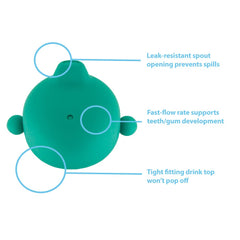 Pura my-my 5oz leak-resistant top close-up reduces spills during toddlers