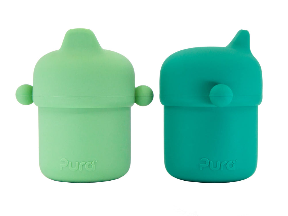 Pura my-my sippy cup 5oz mint pack front view for safe silicone drinking
