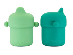 Pura my-my sippy cup 5oz mint pack front view for safe silicone drinking