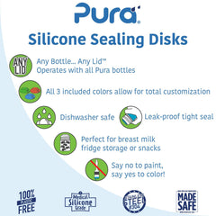Pura Stainless Universal Lid Aqua in-use as a snack container demonstrates versatility for kids.