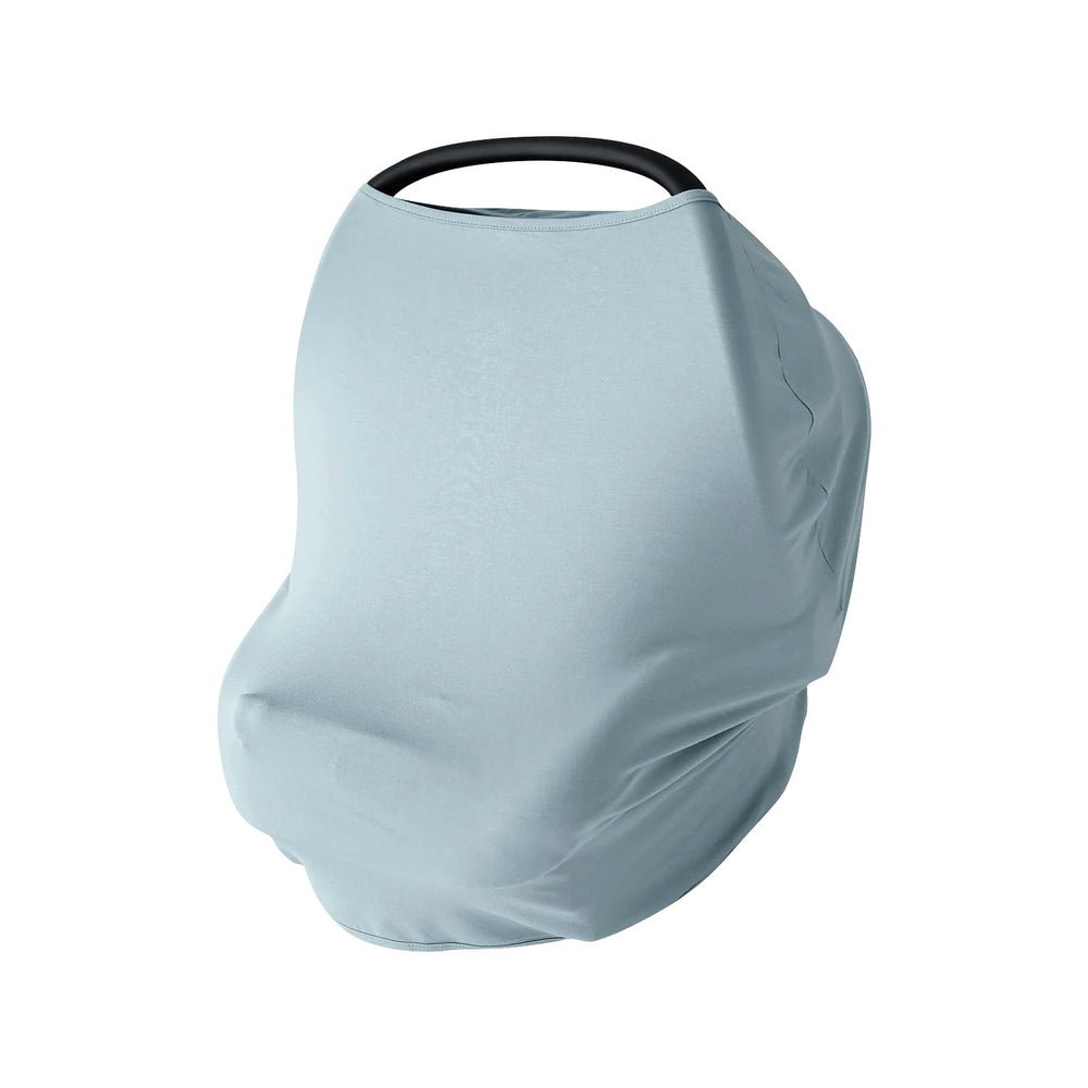 PurComfy baby car seat cover close-up shows plush bamboo viscose fabric for gentle skin comfort.