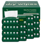 PurComfy Baby Dry Wipes pack close-up highlighting large, convenient 60-wipe counts.