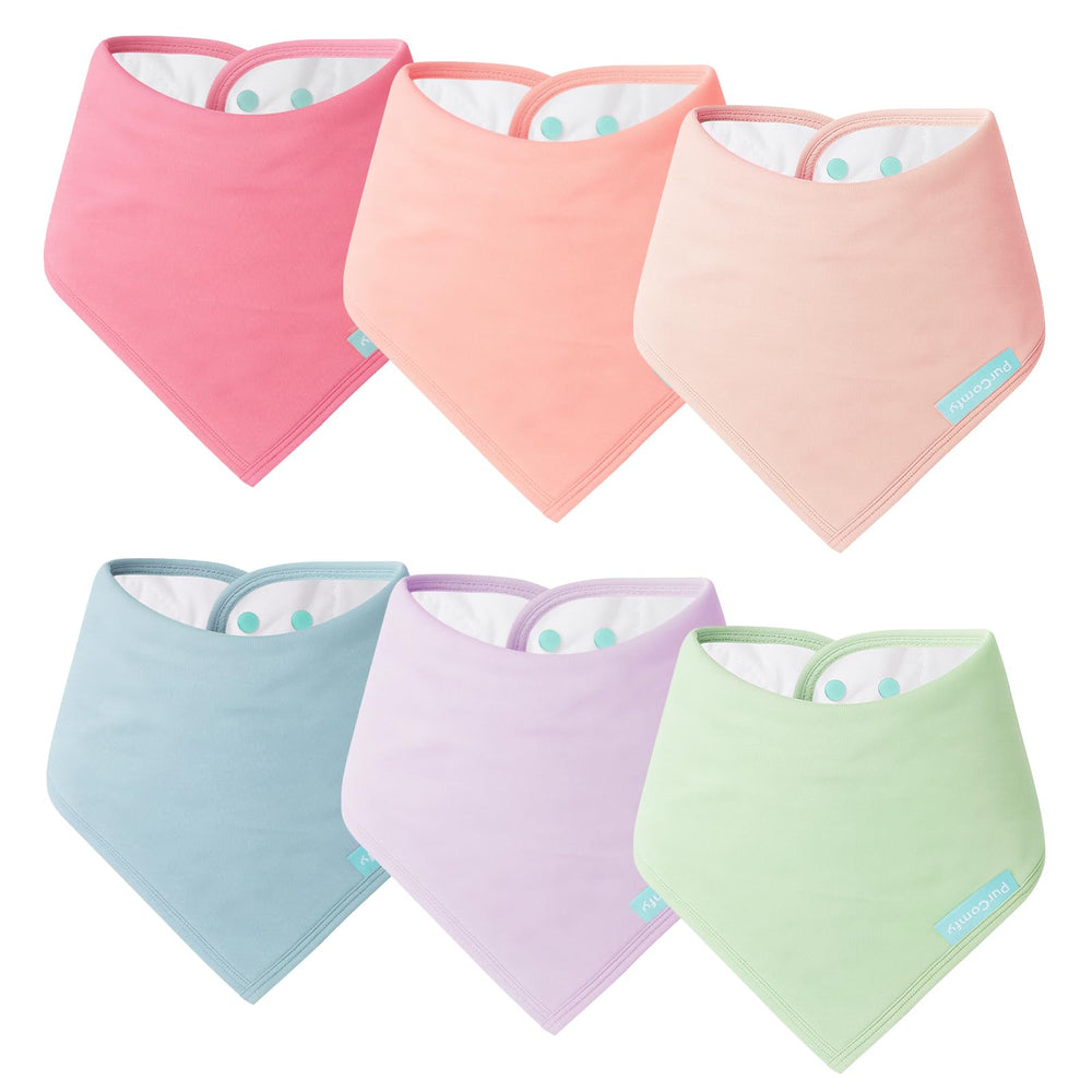 PurComfy SuperSoft Baby Bibs pack showing absorbent bibs for mess-free meals