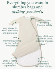 PurComfy Supersoft long-sleeve sleep sack shows 2-way zipper detail for easy changes.