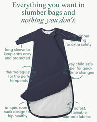 PurComfy Supersoft Sleep Sack 2 way zipper image shows easy diaper changes