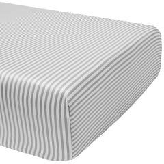 Pure Bamboo crib sheet stripes design offers cozy crib styling with durable, soft feel.