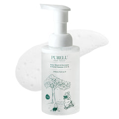 PURELU 3-in-1 baby wash foam for gentle bath time cleansing