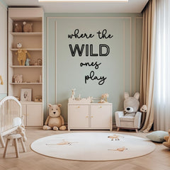 Puremigo Wild Ones Play Sign front view acrylic, bold black for kids spaces