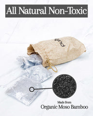 Purifyou bamboo charcoal bag in closet controls musty odors for a cleaner wardrobe.