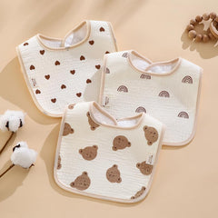 PurlHaven baby bandana bib pattern-balloons keeps outfits clean during snack time