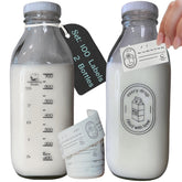 Purposeful Provision breast milk pitchers set of 2 front view showing 32oz capacity