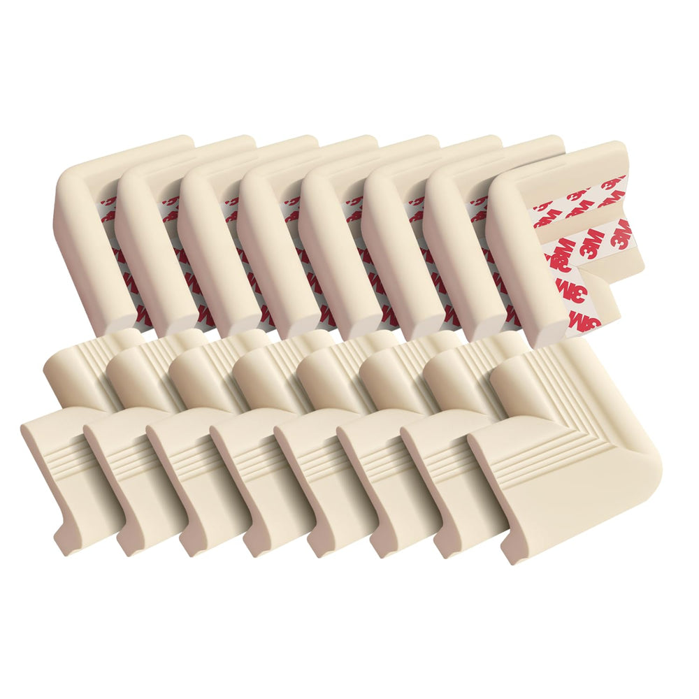 PUSHUJIA corner-guard-16pack-white provides strong adhesive protection for sharp furniture corners.